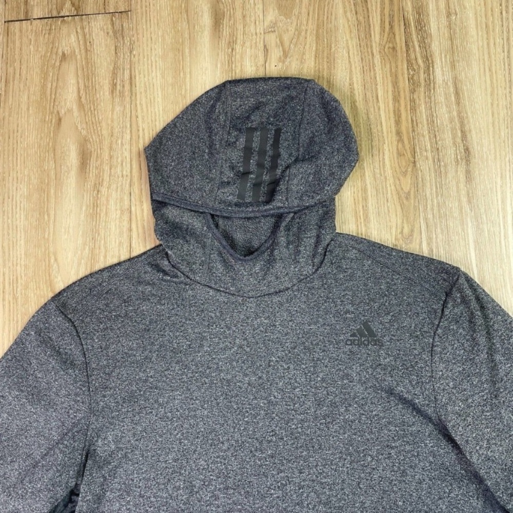 Grey Adidas Response Astro Pullover Energy Running Climalite Hoodie Size Large